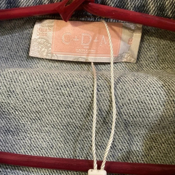 [S]C+D+M Leopard patched Distressed Cropped Jean Jacket - Picture 2 of 7